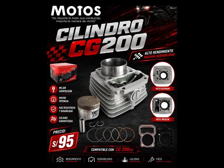 CILINDRO CG 200 — repuesto de moto en Lima